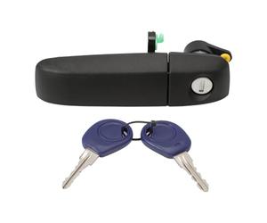 KASturbo Maniglia esterna sinistra con serratura per Panda 169, maniglia per porta esterna, sostituisce 735357271 735371236 350105011800, colore Nero