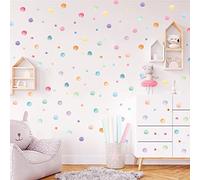 Kasubeso 123 Adesivi da Parete a Pois Pastello, Multicolore, Vinile, Rotondi, Arcobaleno, Art Déco, Impermeabile, Uso Singolo, Indoor, Per Parete, Decorazione per Cameretta dei Bambini, Aule