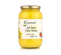 Kasutam A2 Desi Cow Bilona Ghee, realizzato con il metodo tradizionale vedico Bilona, realizzato in vaso di terra e sfornato a mano, burro chiarificato di mucca alimentato con erba da pascolo, puro,