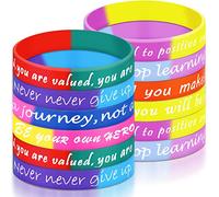 Kasyat 32 Braccialetti di Gomma Ispirati Bracciali in Silicone con Citazioni Motivazionali Braccialetti Elasticizzati Colorati di Ispirazione Cinturini da Polso Unisex Assortiti per Uomo Donna