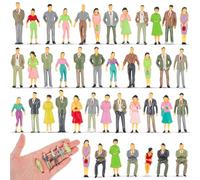 Kasyat 50 Mini Figurine di Persone Modello in Scala 1: 50 dei Treni Architettonici Dipinte Piccole Persone Giocattolo di Figurine in Miniatura in Plastica Persone Sedute in Piedi (Stile Elegante, 50)