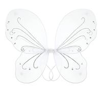 Kasyat Ali di Fata a Farfalla Glitter Ali di Fata Glitterata di Angelo a Farfalla Bianca di Medie Dimensioni Accessorio per Costume da Bambine Principesse dai 3 agli 8 Anni (16,1 x 13,4 Pollici)