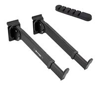 Katai - Coppia di Bracci per Tastiera da Parete Slatwall in Metallo Nero - Regolabili con Imbottitura in Schiuma per Studio o Casa - Con Clip in Silicone per Cavi