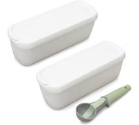 Katai - Set di 2 Contenitori per Gelato da 1,5 Litri con Coperchio - Vaschette Riutilizzabili per Gelato Fatto in Casa, Yogurt o Sorbetto - Impilabili e Lavabili