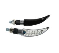 Katana 2 Frecce moto 12V LED Omologate E Luce arancio Connettori rapidi Nere