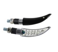 Lampa Coppia frecce a LED moto Katana - lente bianca, luce arancio, omologate 12V - nero