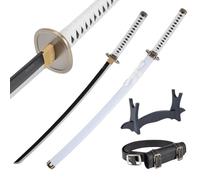 Katana Legno 77 cm con Cintura e Supporto - Spada Ninja per Cosplay Anime e Costume Carnevale - Catana Giapponese Wakizashi Decorativo - Katane Giapponesi in Bambù (Non Affilata)