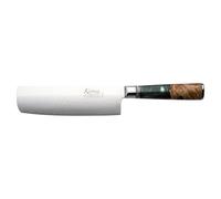 Katana Saya Elements Coltello Nakiri da 18 cm, verde foresta pluviale - Acciaio Damasco VG-10 ad alto tenore di carbonio - estrema resistenza e affilatura - Manico in legno d'ulivo e resina