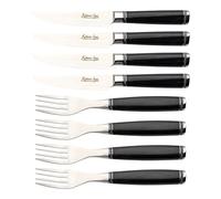 Katana Saya Set di 8 coltelli e forchette da bistecca, acciaio Damasco VG-10, manici in legno Pakkawood