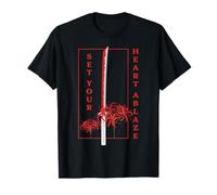 Katana Set Your Heart Ablaze - Fiore estetico Anime Giapponese Maglietta