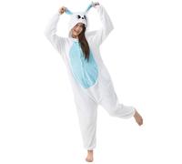 Katara 1744 - Costume Animale Pigiama intero Kigurumi Carnevale, Coniglio blu - Taglia S
