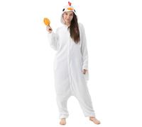 Katara 1744 - Costume Animale Pigiama intero Kigurumi Carnevale, Pollo - Taglia S