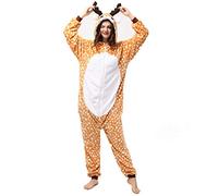 Katara 1744 Kigurumi Unisex Adulti Costume Animale Pigiama intero Carnevale, Cervo, 145-155cm
