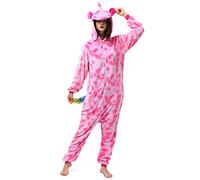 Katara 1744 Kigurumi Unisex Adulti Costume Animale Pigiama intero Carnevale, Unicorno Pink, 175-185cm