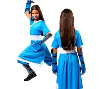 Katara Avatar Bambini Costume Film Vestito TV Libro Giorno Ragazze