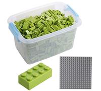 Katara Blocchi da Costruzione - 520 Pezzi, compatibili con Tutti Gli Altri produttori - Compresi Scatola e Piastra di Base, Verde Chiaro