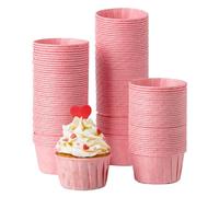 katbite Pirottini di carta per muffin, 150 pezzi, per matrimoni, compleanni, feste, bicchieri usa e getta, colore rosa