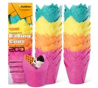 katbite Pirottini per muffin in in carta, 200 pezzi, per feste, matrimoni, compleanni, muffin rosa, giallo, arancione, verde