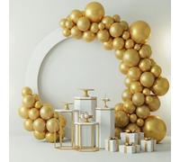 KatchOn, Set di 100 palloncini dorati cromati, 45 cm, confezione da 100 palloncini in lattice dorato, decorazioni per anniversario d'oro, decorazioni per feste di compleanno, baby shower, decorazioni