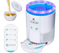 Katchy Duo Trappola per insetti da interni con capsula profumata, alimentata a ventaglio con luce UV, trappola per moscerini della frutta, moscerini, zanzare, tarme (bianco)