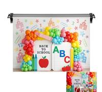 Kate 10 x 6,5 ft/3 x 2 m Back to School Fondale per Fotografia Notebook Palloncini Arcobaleno Ritratto Photoshoot Sfondo Foto Video Studio Puntelli