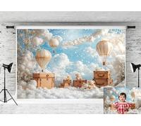 Kate 2,2x1,5 m Sfondo fotografico Mongolfiera Cielo blu Modello per bambini Compleanno Sfondo Orso Bagagli Bambino Studio fotografico Ritratti