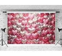 Kate 3x2m San Valentino Sfondo rosa con palloncini a forma di cuore Sfondo da parete Ragazza Compleanno Sfondo fotografico Studio Ritratto Immagini Scatto Forniture