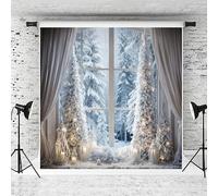 Kate 3x3m Finestra di Natale Sfondo Xmas Wonderland Albero di pino Candele Decorazione Fotografia Sfondo Buon Natale Studio Props