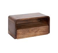 Kate and Laurel Kato - Tavolino moderno in legno con cassetto, 45,7 x 25,7 x 22,7 cm, colore: marrone noce, comodino sospeso in legno, per camera da letto