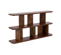 Kate and Laurel Madero - Mensola da parete in legno massello, 76 x 15 x 43 cm, color noce, moderna, piccola libreria da utilizzare come espositore per soggiorno o sopra il WC