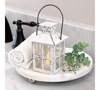 Kate Aspen Portacandele rustico, bianco, 15 cm, per matrimoni, centrotavola, casa, mensola