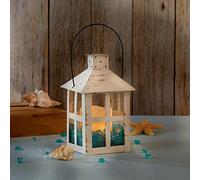 Kate Aspen Rustic Farmhouse Decor White Bandle Holder Lantern Decorative (5 pollici), decorazione per matrimoni, decorazioni da tavola master