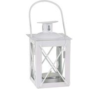 Kate Aspen Rustic Luminous Metal Mini Lanterns-Vintage Tea Light Candle Holders Lanterna in Metallo, Alluminio, Bianco, 3.5 Inches
