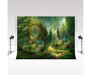 Kate Backdrop Fotografia 2x2m/6.5x6.5ft Foresta da sogno Fotografia Backdrop Primavera foresta incantata Shimmer muro Backdrop Sfondo magico in microfibra per il campeggio