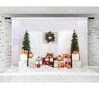 Kate Backdrops di Natale Backdrops di Natale Bianco Brick Wall Regali di Natale Snowfield Photo Studios Photo Booth Puntelli ritratto 2.2x1.5m 7x5ft Microfibra per la Fotografia