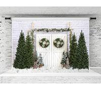 Kate Backdrops di Natale Backdrops Natale Bianco Brick Wall Snowfield Garland Photo Studios Photo Booth Puntelli ritratto 2.2x1.5m 7x5ft Microfibra per la Fotografia