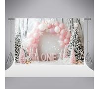 KATE BALLOONS NATALE Sfondo fotografico 6.5x6.5ft/2x2m fiocchi di neve rosa albero inverno inverno scenari per la scena in studio