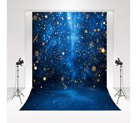 Kate Bokeh Sfondo Fotografico 3x3m/10x10 piedi Sfondo Blu Glitter Paillettes Luci al Neon Festa di Compleanno Laurea Matrimonio Capodanno Decorazione Banner Studio Fotografico
