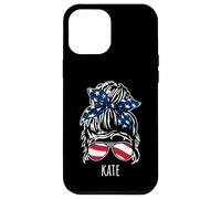 Kate - Chignon per capelli disordinato, con occhiali da sole e nastro USA Custodia per iPhone 12 Pro Max