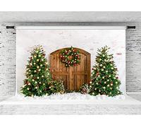 Kate Christmas Background Christmas Photo Background Albero di Natale Snow Barn Garland Photo Studio Props 3x2m Microfibra per la Fotografia