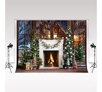 Kate Decorazione di Natale Sfondo 2,2 * 1,5m/7 * 5ft X-mas Villa Finestre dal pavimento al soffitto con neve Decorazione Prop Ritratto Photo Booth Inverno Natale Giorno Atmosfera Sfondo