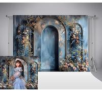 Kate Dreamy Blue Art Sfondo Fotografico Fiori Vintage Parete Ritratto Sfondo Baby Shower Festa Matrimonio Decorazione Torta Smash Ragazza Compleanno Bambini Foto Accessori Studio 10x6,5ft / 3x2m