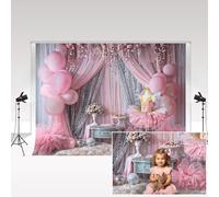 Kate Fondale fotografico 2,2x1,5 m Ballerina Ragazza Bambino Torta di compleanno Smash Photocall Palloncino rosa Danza classica Ritratto Sfondo