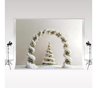 Kate Fondale fotografico natalizio 2,5x2,5 m Albero di Natale Sfondo bianco Arco a spirale Neve Bambino Compleanno Ritratto Sfondo fotografico Puntelli Studio