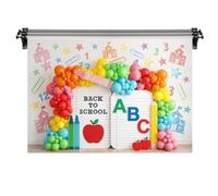 Kate Fondale per il rientro a scuola per fotografia, quaderni, palloncini arcobaleno, ritratti, servizi fotografici, foto, video, studio, scenografia, 2,2 x 1,5 m