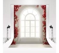 Kate Fotografia Sfondo Bianco Parete Vintage Finestra Sfondo 1.5x2.2m/5x7ft Rosso Abito da Sposa Sfondo Collezione Fotografica Ritratto Fotografia Principessa Bellezza puntelli di gioco di ruolo