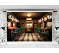 Kate Gaming Room Sfondo fotografico 10x8ft/3 * 2.5 m Fondale di compleanno Tema di gioco Banner Microfibra Happy Party Sfondi Puntelli foto