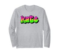 Kate Graffiti Nome Personalizzato Verde Rosa Donne Ragazze Maglia a Manica
