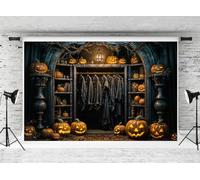 Kate Halloween, fondale e oggetti di scena per studio, 2,2 x 1,5 m, zucca malvagia, armadio, festa a tema, decorazione fotografica, zucca stregata, studio fotografico