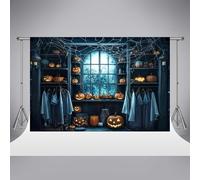 KATE HALLOWEEN Fotography Diepli 7x5ft/2.2x1.5m Weird Pumpkin Spidus Spider Web Foto Warrobe Dark Dark Windows Famiglia Windows Famiglia Famiglia Maitta Child Party Studio Props